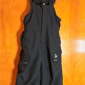 Gerry Weber Black Kids Snow Bib Overalls with Reflective Zipper Pull